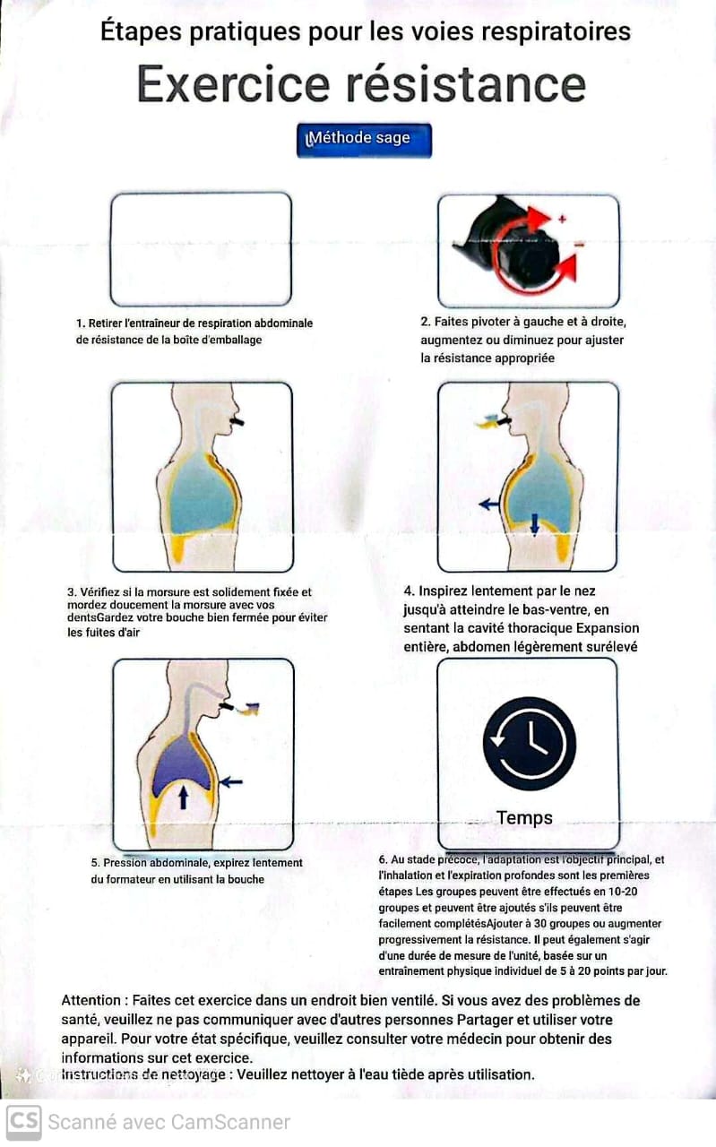 ORIGINAL LUNG TRAINER ,Appareil d'entraînement pulmonaire, appareil d'exercice de respiration portable.